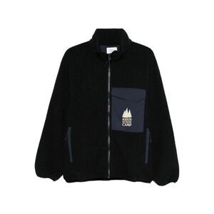 MAISON KITSUNE Fleece Zip Jacket with Camp Logo Men BLACK Outerwear